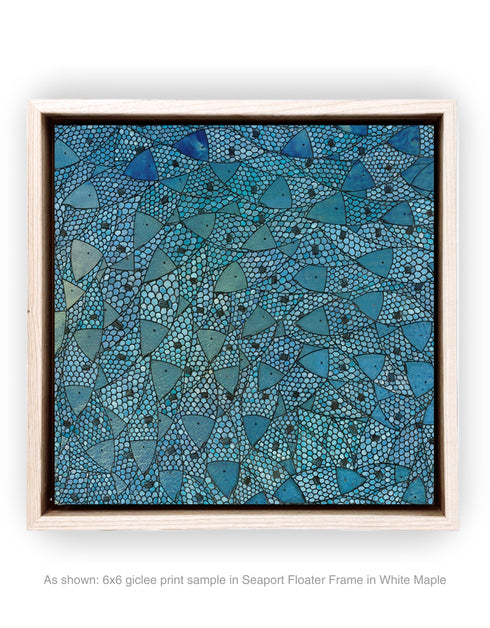 Blue Sardines | Framed Giclee Print on Canvas